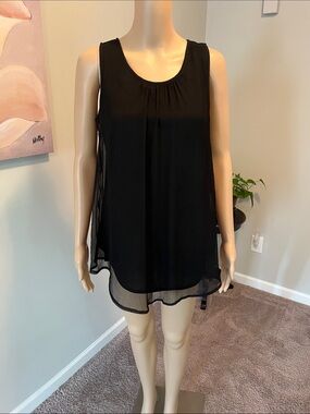 Melissa Paige Black Sheer Layered Sleeveless Top